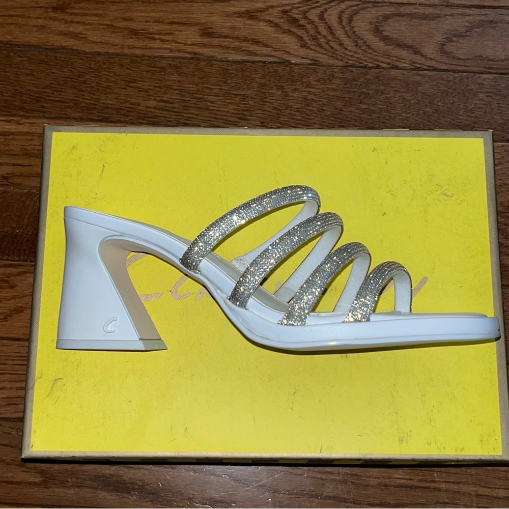 Circus NY by Sam Edelman Heddie Sandals Bright White With Rhinestones Women’s 8 - Picture 6 of 10